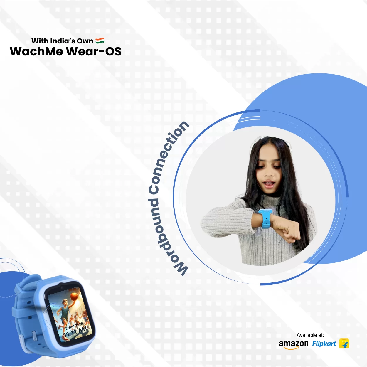 WachMe Kids Smartwach Wearable Brand With WachMe Wear OS (Made In India) - Mobile Banner